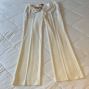 BCBGMAXAZRIA Cream Wide-Leg Trousers